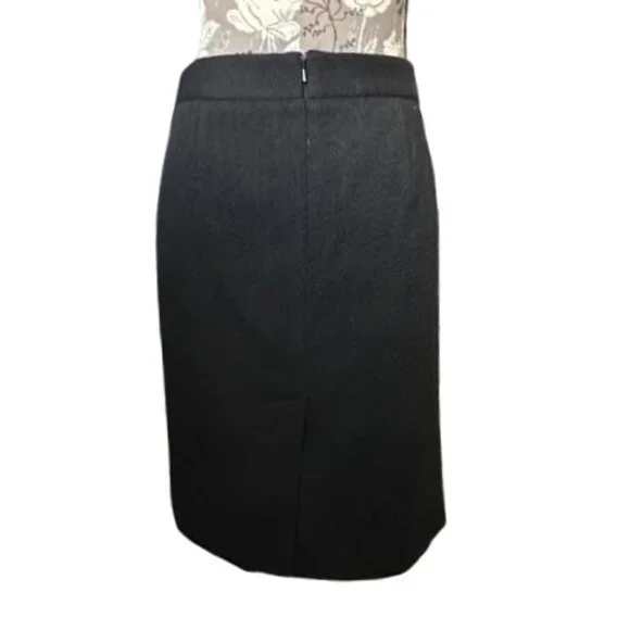 DKNY Women's Small Black Midi Straight/Pencil Wool Blend Fully Lined Skirt - Picture 2 of 16